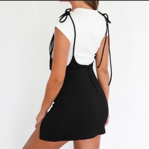 Tiger Mist Clara Pini Black front slit Revolve Mini Dress Size S - Picture 4 of 7